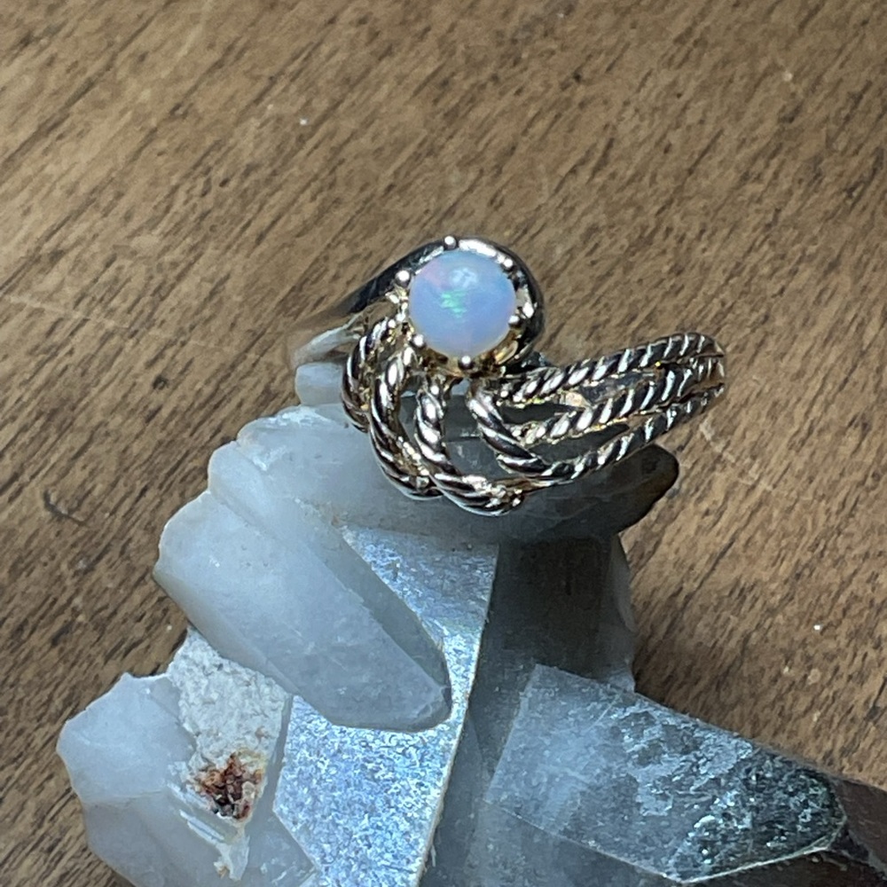 Fire Opal .925 Silver Ring 6